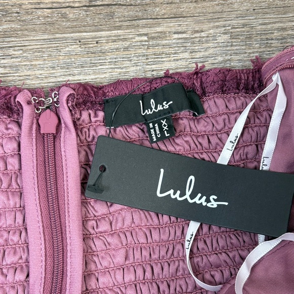 Lulus Quite Perfect Purple Floral Embroidered Strapless Midi Dress NWT XXL - Picture 8 of 11